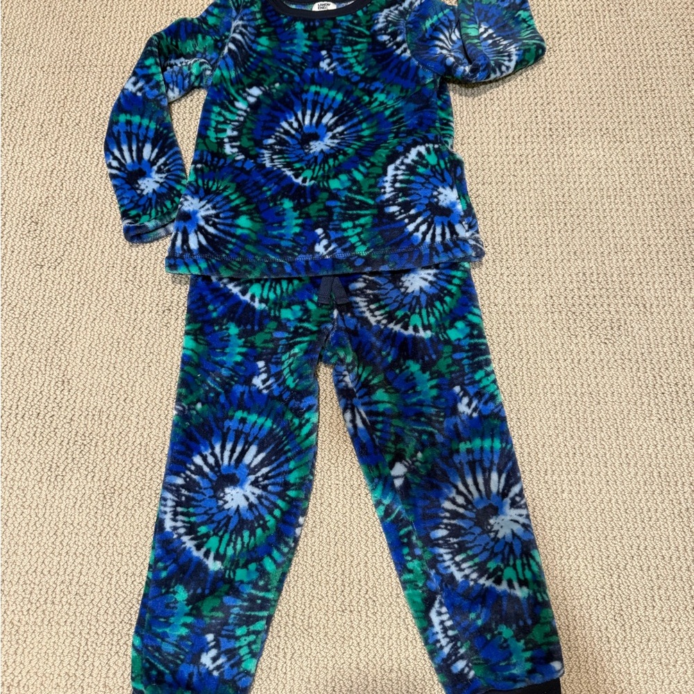 Lands End Kids Long Sleeve Plush Fleece Pajama Set